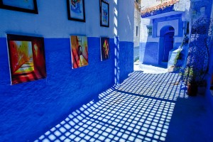 Blue everywhere. Chefchaouen, endearingly nicknamed the Blue City, is one of the loveliest in Morocco. Its artsy, blue and white medina is a delightful mix of Moroccan and Andalucian influences.