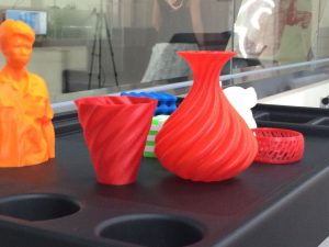 These are objects that have been recently printed from the 3D printer.