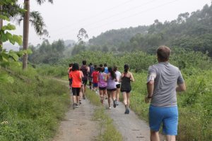 The Cross Country team practicing at this year's APAC course.