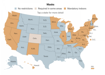 The New York Times: Mask Mandates by State
